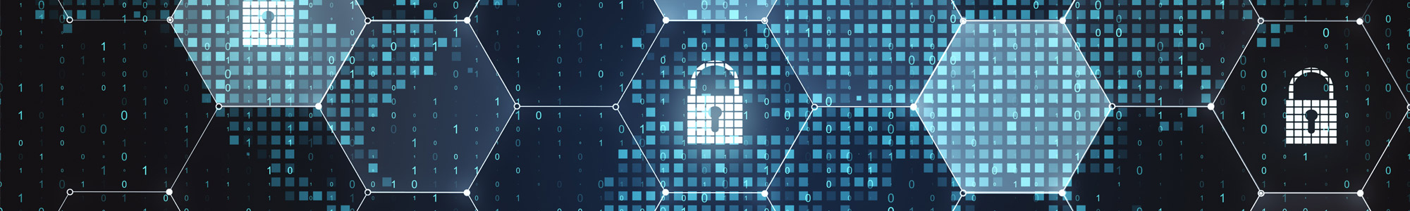 collage of computer binary code and padlocks to suggest cyber security