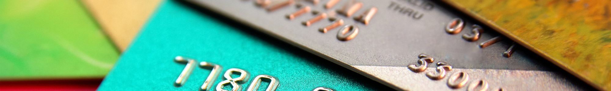 stack of colorful credit cards