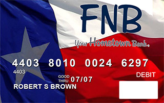 Credit Card with Texas State Flag as background